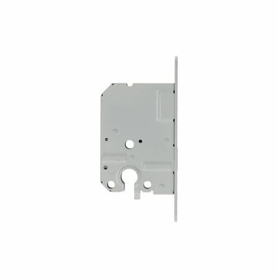 Woningbouw kastslot, clindergat PC 55mm, voorplaat wit gelakt, doornmaat 50mm, inclusief afgeronde verzinkte sluitplaat