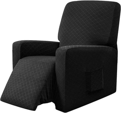 Recliner Stoelhoes Stretch voor Complete Bescherming van Relaxfauteuils in Zwart, Elastische Hoes voor Meubels