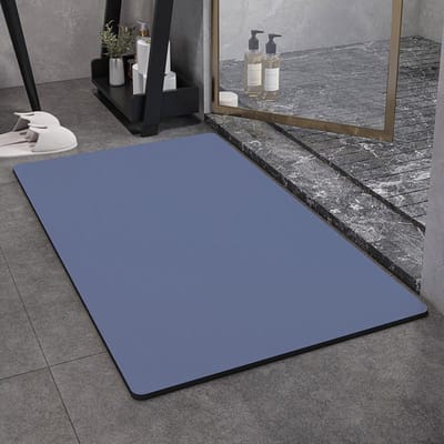 Tapis de sol en terre de diatomées couleur unie Lavables Salle de bain Tapis antidérapants Porte de salle de bain Tapis absorbant l'humidité Durables 50 * 80cm