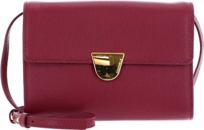 COCCINELLE Leren Schoudertas Coccinelle Ever Mini Bag Grained Leather Garnet Red (rood)paars