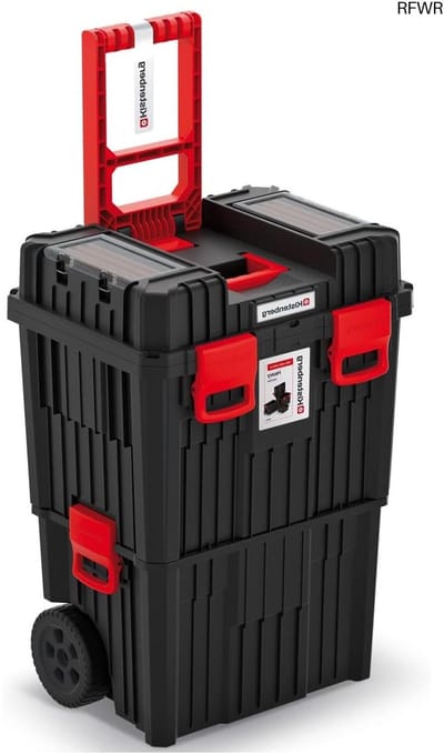 RFWR® 2-in-1 gereedschapskist en werkplaatskoffer met organizer en rollende wielen