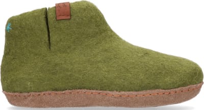 Tofvel Mula Wolvilt Sloffen Olive Green | Groen | Wolvilt | Maat 37 | TF100058