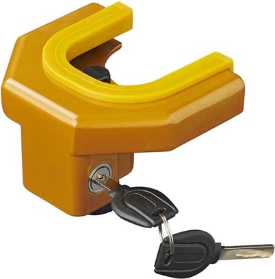 ProPlus Koppelingsslot - Disselslot - Aanhangerslot - voor Koppelingen 4,8 t/m 6,1 cm Breed - Aanhangwagenslot - Aanhangerbeveiliging - Aanhangwagenbeveiliging - Anti-diefstal - Eenvoudig installeren - Universeel - Geel