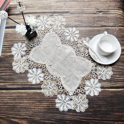 Patchwork Américain Couture Lin Rectangle Set de Table Tapis de Table Basse Housse pour Ordinateur Portable Four Micro-ondes Décoration de Noël Mariage 30x43cm gray
