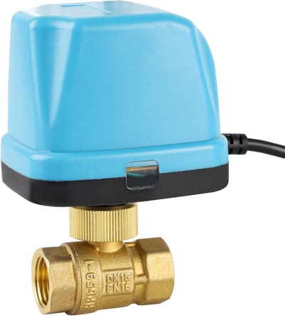 Electromagnetische Ventiel - Motorized Ventiel - 2-Way - DN15 - 1/2 inch - 230 V - Elektrische Kogel Ventiel - Motorized Kogel Ventiel - Messing - Blauw