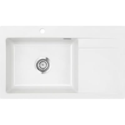 Systemceram Keradomo Stema 86 SL built-in sink left with excenter operation, incl. tap hole 501102-12