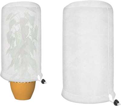 Vorstbeschermer voor planten - Verpakking van 2 stuks - Winterbeschermingshoes - Bescherming tegen vorst en insecten - Plantenbescherming - Bescherming van tuin- en boomgaardplanten - Bescherming tegen vogels, insecten en vorst - 120 x 180 cm - Wit