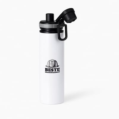 Hacebo® - Beste brandweerman waterfles met draaidop grijs - Beste brandweerman - collega - cadeau - water fles - 850ML