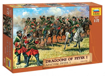 Zvezda Modelbouwpakket Militaire voertuigen - 8072 Dragoenen van Peter I - 1701-1721 - Figuren Plastic - 1:72 - Modelbouw