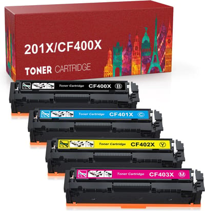 Premium compatible XL Multipack Laser toner cartridges HP 201X voor HP CF400X, CF401X, CF402X en CF403X | Geschikt voor HP Color Laserjet Pro M252, M252DN, M252N, (MFP) M277, M277DW, M277N en M274N (Zwart, Cyaan, Magenta & Geel)