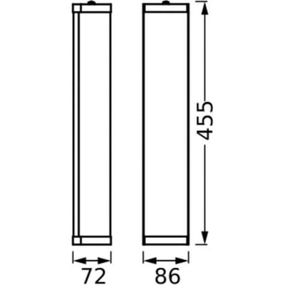 OSRAM BADKAMER CLASSIC CYLINDER badkamer wandlamp 455mm, zwart, E14 fitting, kan worden uitgerust met een slimme lamp, hoogwaardige afwerking, cilindrische vorm, IP44