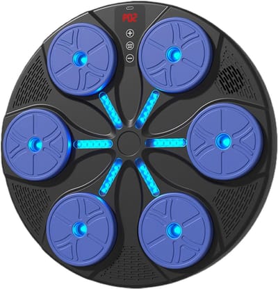 Boksmachine met Muziek - Interactief Doel - Thuis Fitness - 8 Slimme Modi - 43 x 43 cm - Blauw