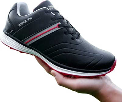 Bovista Golfschoenen Heren - Sneakers - Golfkleding - Golfschoenen Antislip - Waterdicht - Golfen - Zwart & Rood 40