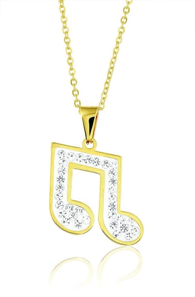 Montebello Ketting Bowey - 316L Staal PVD - Muzieknoot - 28x27mm - 45cm