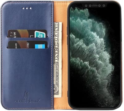Premium Business Wallet Hoesje geschikt voor iPhone 16 Pro - blauw- Luxe Portemonnee - Kaarthouder - Pasjes - Contant geld - Schokbestendig