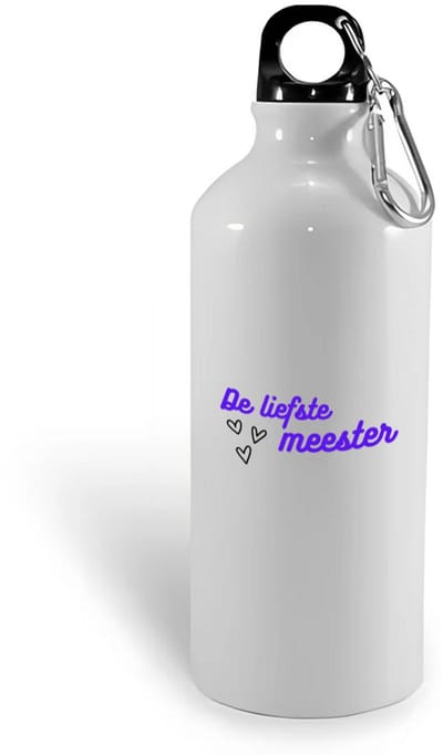 Hacebo® - de liefste meester waterfles - Meester - de liefste meester - meester - verjaardagscadeau - verjaardag - cadeau - afscheidscadeau - geschenk - leuke cadeau - kado - gift - meesterdag - water fles - 400ML