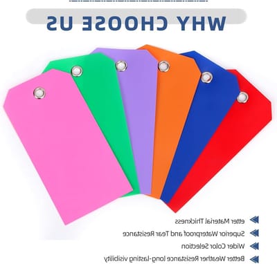 101 Stuks Roze 8 x 16 cm Waterdichte Schrijfbare Labels met Touw, Duurzame Verzendlabels voor Verhuizing en Organisatie, Lege Etiketten voor Thuis en Kantoor