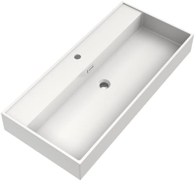Brauer Gravity Wastafel - 100 cm - met 1 Spoelbak en 1 Kraangat - Mineraalmarmer Zijdeglans Wit