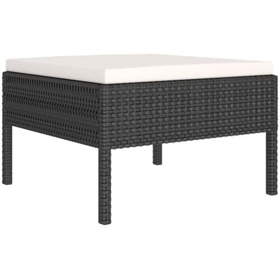 vidaXL - 11-delige - Loungeset - met - kussens - poly - rattan - zwart