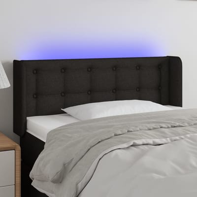vidaXL - Hoofdbord - LED - 83x16x78/88 - cm - stof - zwart