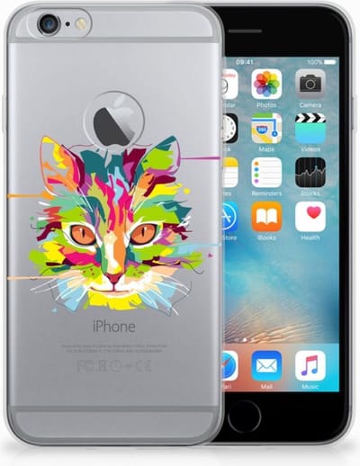 Apple iPhone 6 Plus | 6s Plus Telefoonhoesje met Naam Cat Color