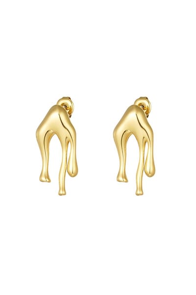 Bijoutheek Oorknoppen Liquid Metal Goud