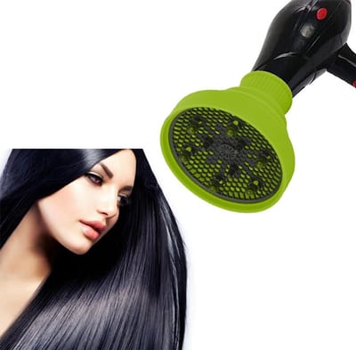 Universele föhn diffuser, opvouwbare siliconen föhn diffuser, universele hoes Geschikt voor föhn, salon haarstyling tools föhn haarstijl (groen)