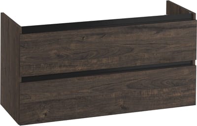 Saqu Gaia wastafelonderkast 120x45x60cm kasteel bruin – zwarte greeplijst