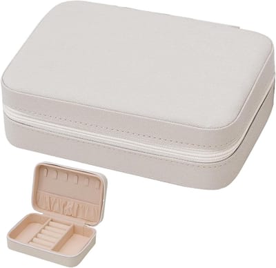 Sieradenhouder Organizer - Reishouder Doos - Sieraden Opbergen - Redelijk Intern Ontwerp - 16x11x5cm - Wit