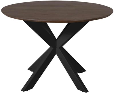 StarFurn Eettafel Madison - Deens Ovaal Bruin/Zwart - 110x110x76cm