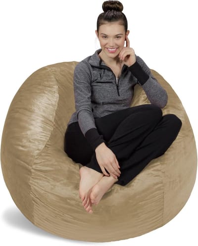 Zitzak - Zitkussen Comfort - Ontspannen Zitten - Traagschuim Vulling - 120x120 cm - Beige