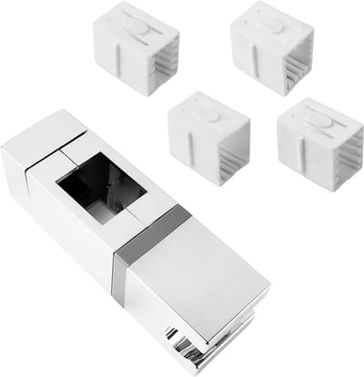 douchehouder, vierkante douchekophouder zonder boren, 360 graden rotatie, voor rechthoekige raildouchestang (18 x 30, 22 x 22, 25 x 25, 30 x 15 mm) (1)