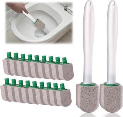 Verwisselbare puimsteen set van 20 stuks voor toilet en badkamer - Effectieve reiniging van hardnekkige vlekken, ideaal voor wastafels en zwembaden met 2 handvatten