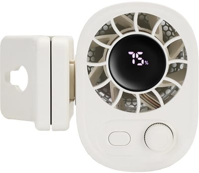 Draagbare clipventilator, 1400mAh USB oplaadbare miniventilator, 360 graden draaibare persoonlijke ventilator, 100 instelbare windsnelheden, Geschikt voor diverse situaties zoals onder een paraplu(wit)