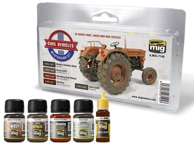 AMMO by Mig Jimenez Modelbouwdecoratie - MIG 7145 Civil Vehicles - Weathering Set Effecten set