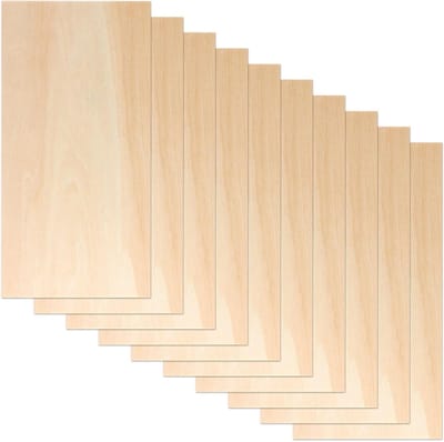 Set van 10 Balsa Houten Platen 20 x 10 cm voor DIY Projecten, Ambachten, Lasergravure en Bootbouw