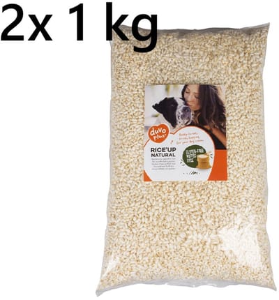Duvo rice -gepofte rijst voor honden 1 kg Natural ** 2 X ** = 2 kg - gezond en lekker