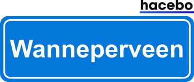 Hacebo - Plaatsnaam Sticker - 29x10 CM - Wanneperveen sticker - Verkeersborden sticker - grappige cadeaus - Wanneperveen