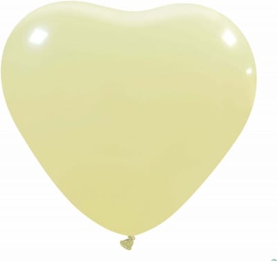 Ivoor Hartvormige Ballon 17 Inch (± 44cm) Latex / Pastelkleur Ivoire