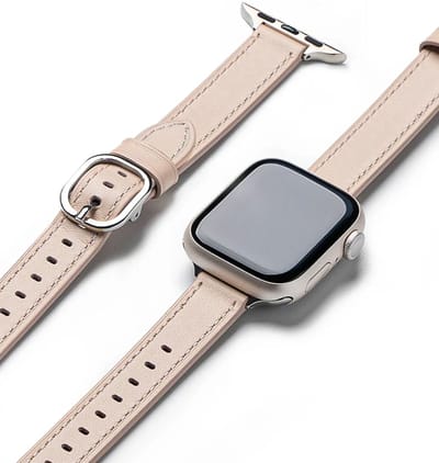 Ringke Leather One Slim - Bandje Geschikt voor Apple Watch 1-10/SE/Ultra - 42MM/41MM/40MM/38MM - Roze