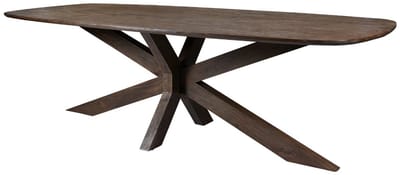Livingfurn - Lissabon eettafel Deens ovaal 240 cm - donkerbruin