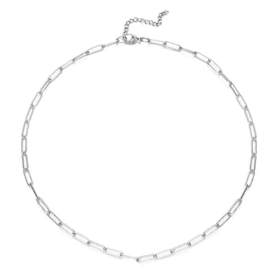 Paperclip schakelketting - Stainless Steel - gepolijst - kleur zilver - Damesketting - Waterproof - Tijdloze essentials