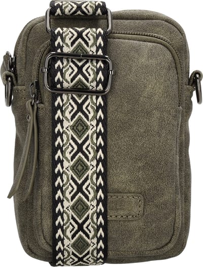 Beagles Malaga Crossbody Telefoontasje - Trendy Schouderband - Premium Leatherlook - Olijfgroen