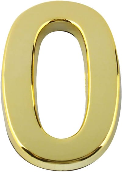 Huisnummer Zelfklevend - Adresnummer Mailboxnummer - Huis Aanduiding - Verhoogd 3D Design - 7 cm Hoog - Goud