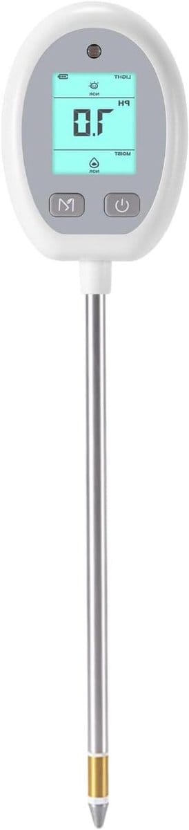 Bodemtester 6-in-1 - Bodem Analyse Apparaat - Planten Gezond Houden - Hoge Precisie Sensoren - 31 cm Lengte - Zwart