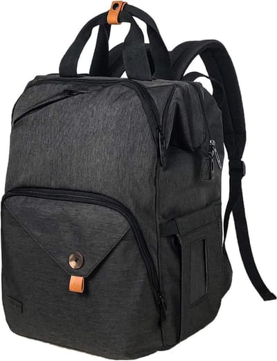 Ultifunctionele Designer Luiertas Grote Capaciteit - Geïsoleerde Babyluierrugzak Waterdicht Babytas Zwart
