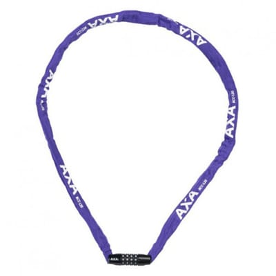 AXA Rigid RCC 120 Kettingslot – Codeslot – 120 cm – 3,5 mm Stalen Schakels – Polyester Beschermhoes – Beveiligingsniveau 3 – Paars