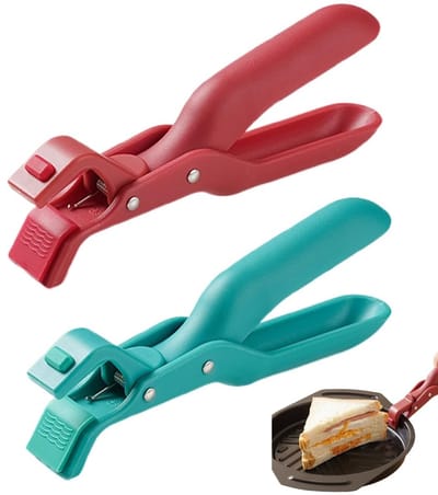 Solidchoice - Dailygoody - Multifunctionele Anti-Schaalhouder - Siliconen Keukenclip - Zwart/Zilver - Brandwonden Bescherming - Hittebestendige Tangen - Geschikt vo
