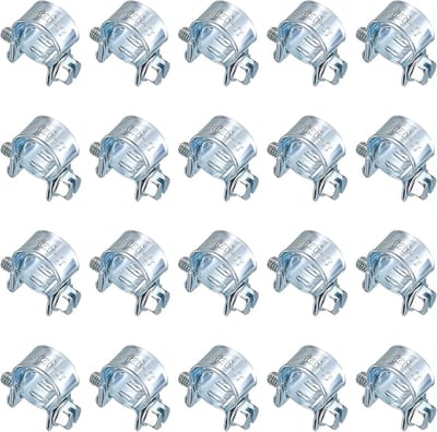 20 Stuks Mini Slangklemmen, Verstelbare Slangklemmen voor Brandstofleidingen en Uitlaatpijpen - Geschikt voor 11-13mm Slangen