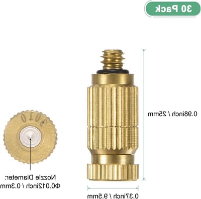 Messing Verstuivers - Mist Nozzles - Buiten Koelen - Hoge Druk - 0.3mm - Messing